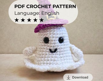 Gehaakt spookpatroon met heksenhoed: eenvoudige Halloween-amigurumi (pdf)