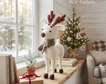 Crochet Reindeer Pattern Amigurumi Deer PDF Holiday Toy Intermediate Stuffed Animal