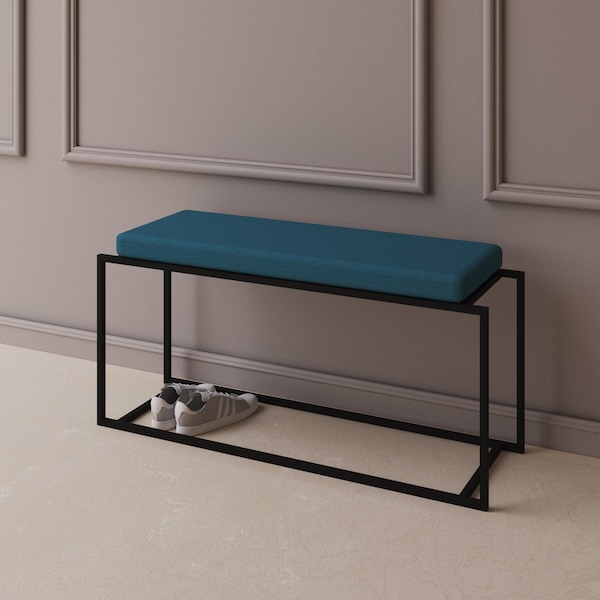 Banc rembourré Marit, siège loft pour le hall, fait main, banc industriel, pouf loft différentes tailles et couleurs