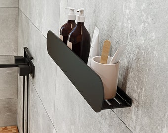 Estante de ducha negro, estante de baño, estantes flotantes, minimalista, industrial, alternativa al carrito de ducha KIMI