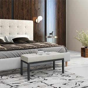 Beige upholstered bench | Louis style seat | Upholstered bench | Quilted  | In various sizes and colors | Handmade bench KLUDO