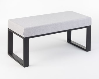DALTON elegant bench / seat in the hall / living room / bedroom. Different sizes and colors. Strong metal frame. Hand made in Poland..