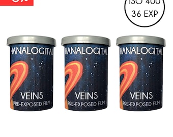 HANALOGITAL VEINS Pre-Exposed Film Effect Film 35 mm colorful Lightleaks Camera 35mm Film Analog Camera Experimental Photography Set Savings