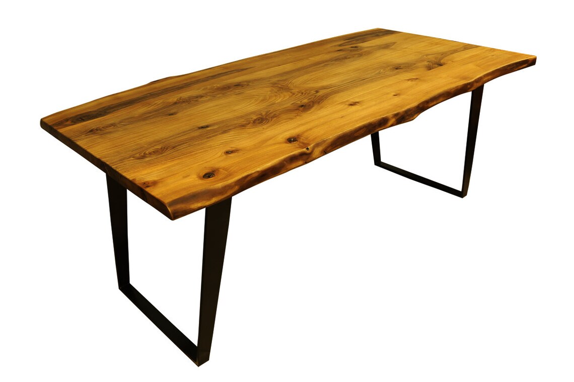 Walnut Solid Wood Dining Table Alaca / Live Edge Wood Table Etsy