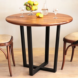 Round Dining Table , Mid Century Modern Round Table , Solid Wood ...