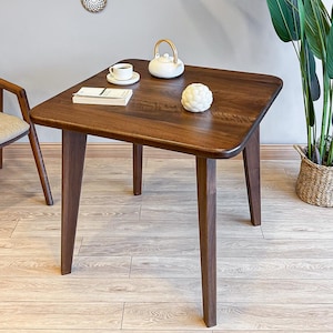 Square Wood Dining Table ,  Walnut Dining Table ,  Mid Century Modern Kitchen Table ,  Custom Counter Height Table