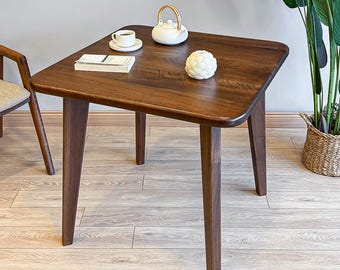 Square Wood Dining Table ,  Walnut Dining Table ,  Mid Century Modern Kitchen Table ,  Custom Counter Height Table