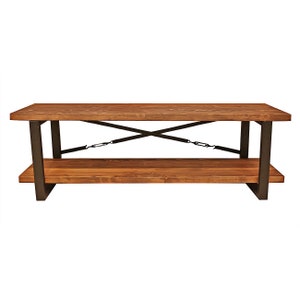 Modern Wood Tv Stand - Timber / Solid Wooden and Metal Media Console / Industrial Style Tv Unit