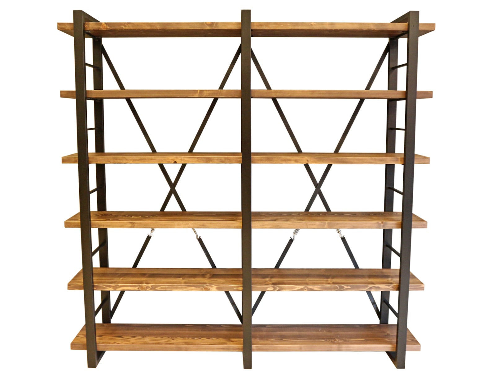 Rustic Wooden Bookshelf Timber X / Handmade Solid Wood and Etsy