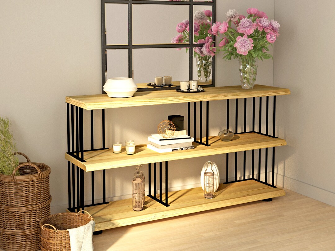 Minimalist Solid Wood Console Table , Modern Entryway Table and Low