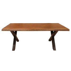 Wood Dining Table - Rumelia , Solid Wood Table , Live Edge Wooden Table , Farmhouse Kitchen Table , Rustic Dining Table