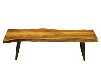 Solid Walnut Wood Dining Table Bench