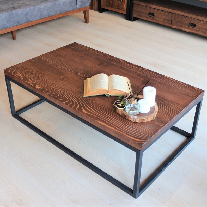 Rectangle Wood Coffee Table Custom Rustic Coffee Table Etsy