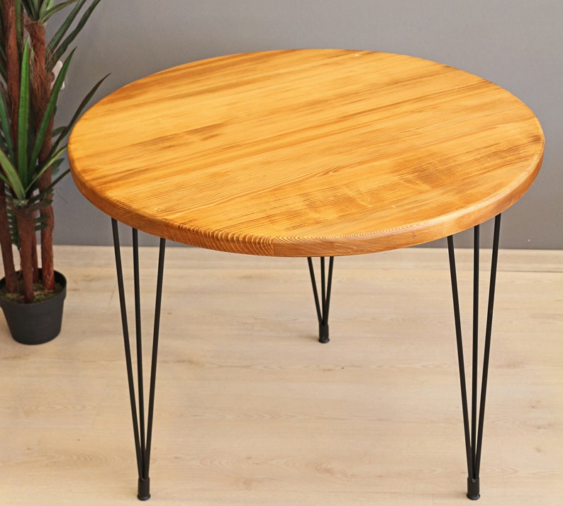 Round Kitchen Table Reino / Small Dining Table / Solid Wood Kitchen Table / Rustic Wooden Table / Vintage Dine Table image 5