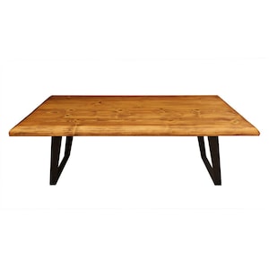 Solid Wood Coffee Table - Asya / Handmade Wood and Metal Legs Coffee Table / Custom Size Rustic Farmhouse Coffee Table