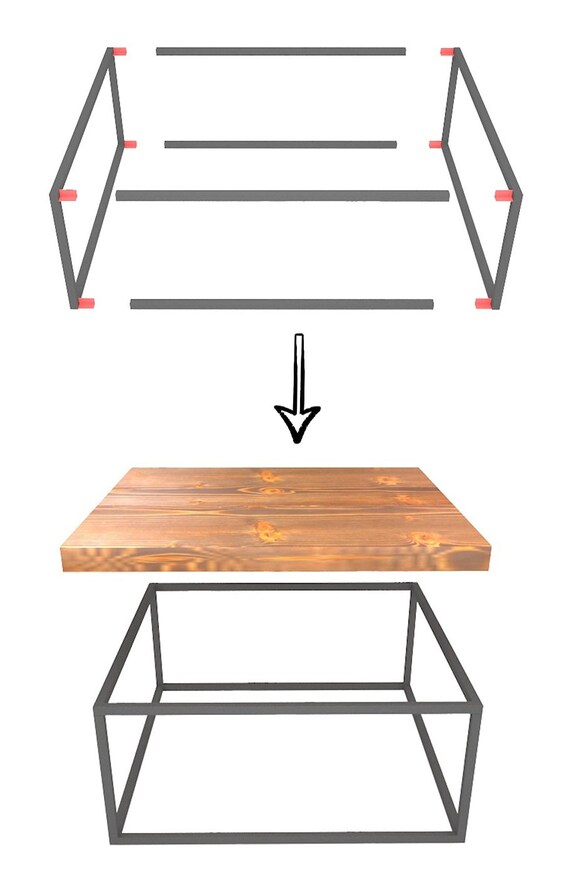 Wood and metal coffee table rectangle deals