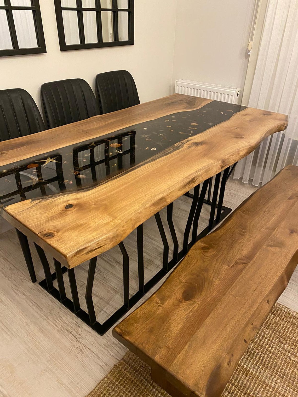 Epoxy Dining Table / Liveedge Epoxy Wood Table / Walnut Resin | Etsy
