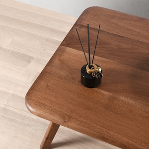 Mid Century Coffee Table , Solid Wood Rectangle Coffee Table , Scandinavian Black Walnut Sofa Table image 4