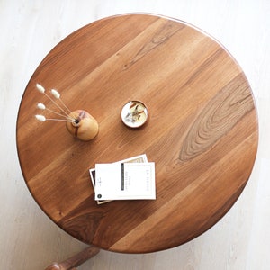 scandinavian walnut wood coffee table