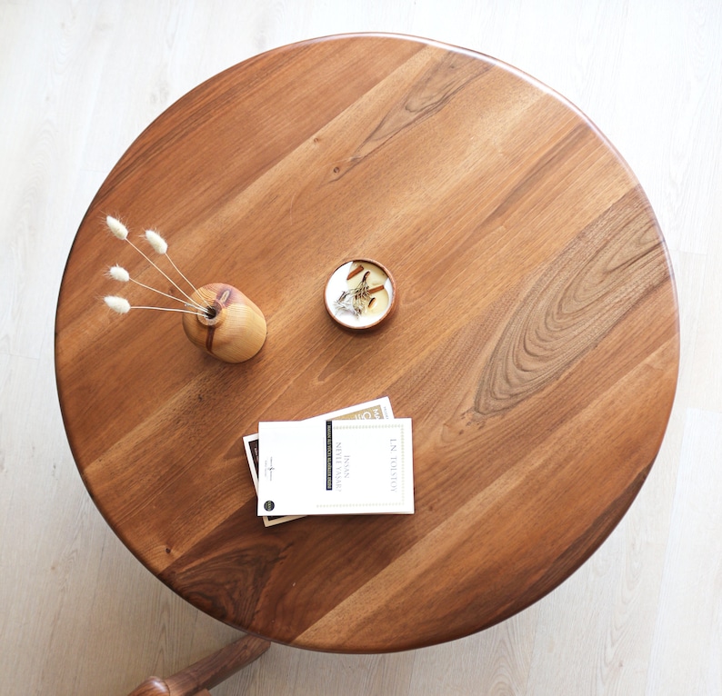 scandinavian walnut wood coffee table