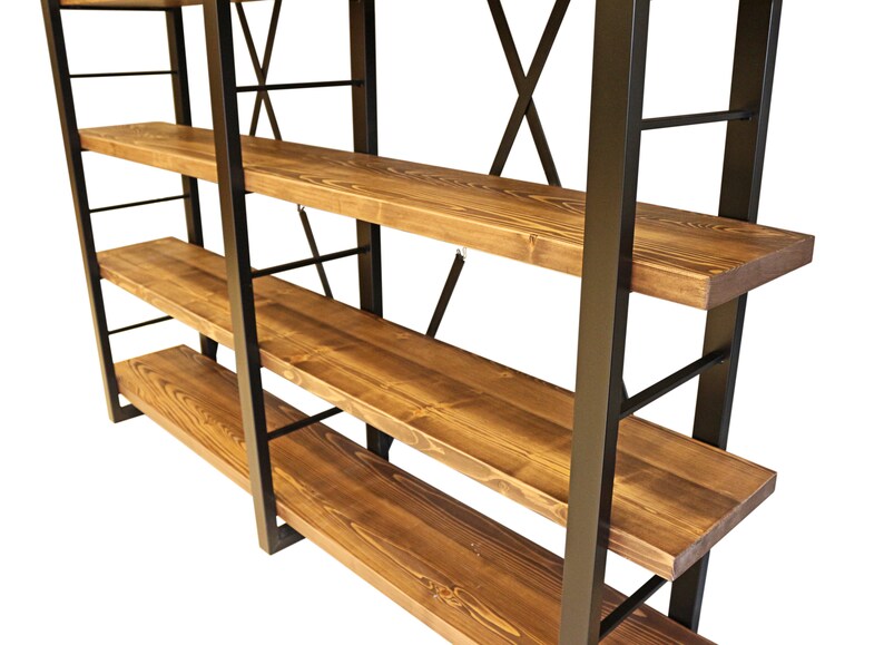 Rustic Wooden Bookshelf Timber X / Handmade Solid Wood and Etsy