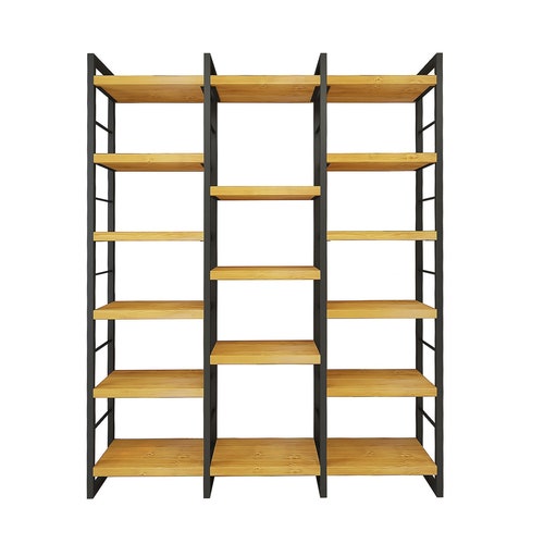 Solid Wood and Metal Bookcase Large Bookshelf and Wall Unit Etsy