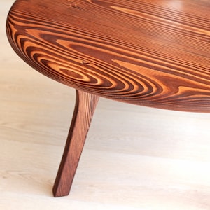 Solid Wood Round Coffee Table , Custom Unique Coffee Table , Mid Century Modern Sofa Table image 7