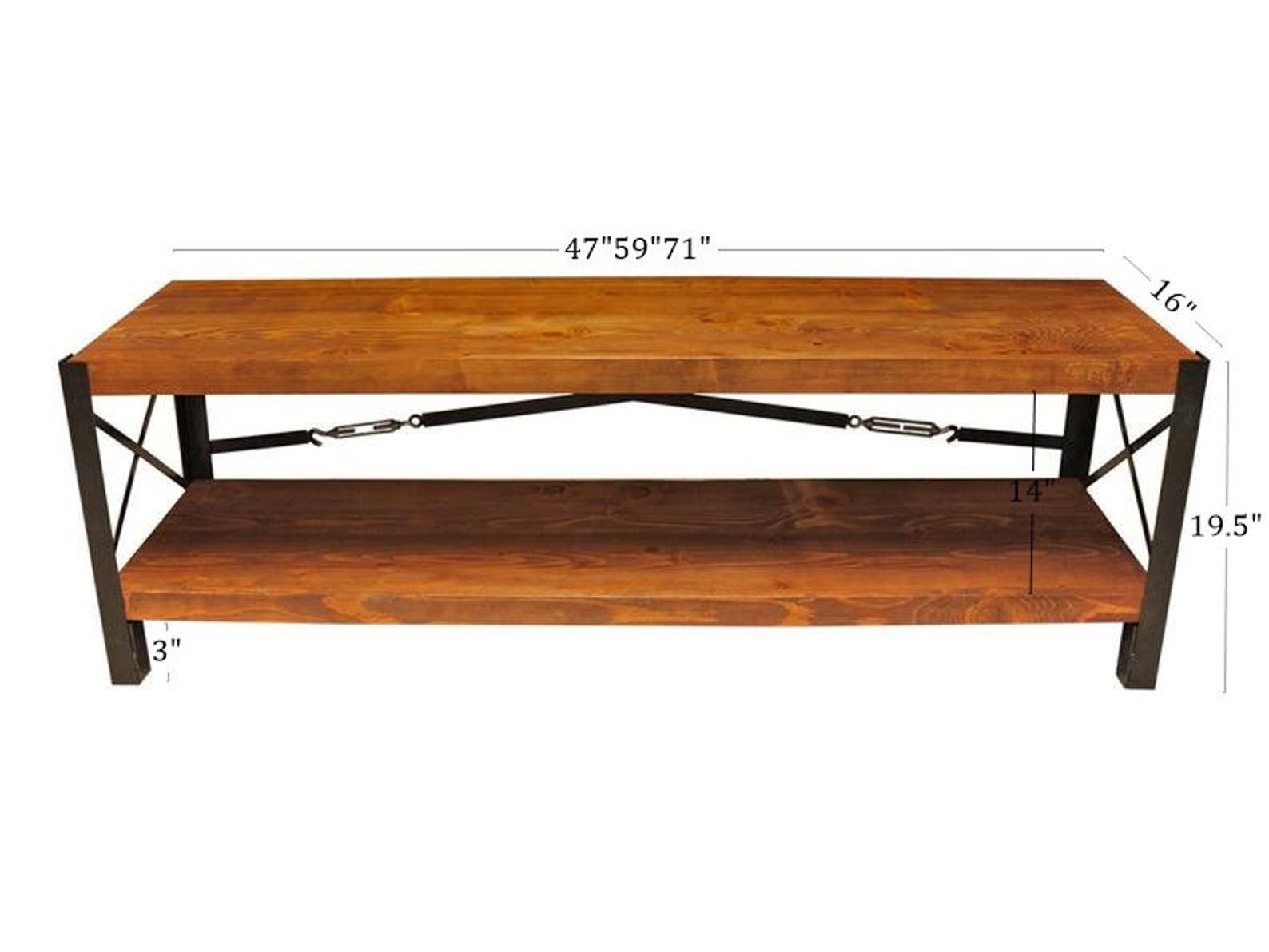 Wooden Tv Stand Cross / Solid Wood and Metal Tv Stand / Etsy