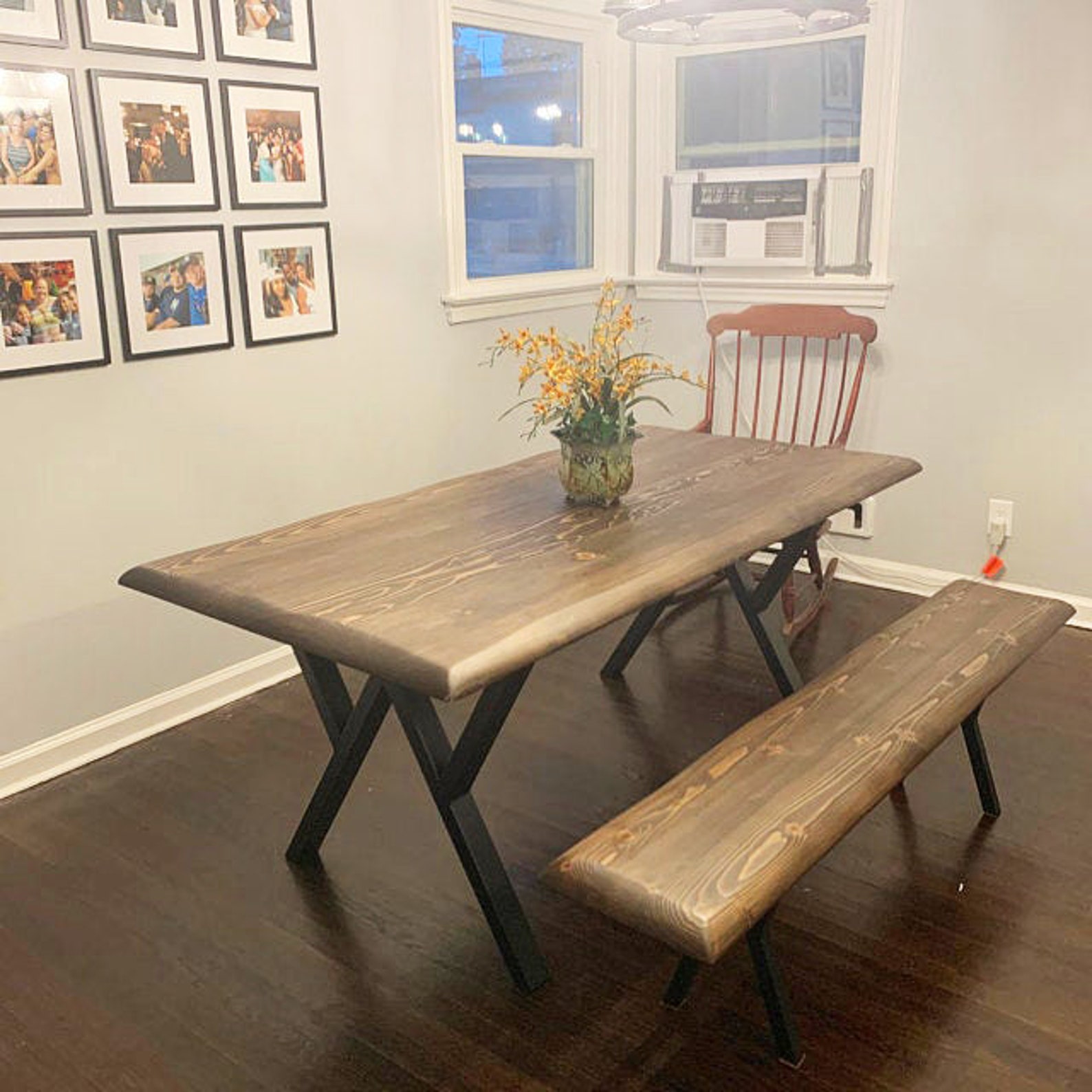 Solid Wood Table and Bench High Quality / Rustic Dining | Etsy