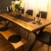 Live Edge Dining Table - Alaca / Walnut Solid Wood Table / Farmhouse Wooden Table / Rustic Kitchen Table / Living Room Table 