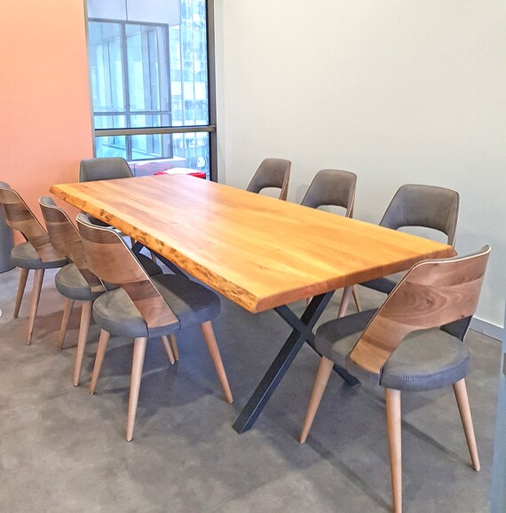 Solid Wood Farmhouse Dining Table Rumelia Handmade Wooden - Etsy