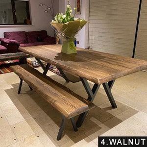 walnut solid wood dining table