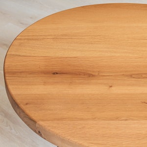 Solid Oak Wood Round Coffee Table , Modern Farmhouse Sofa Table ...