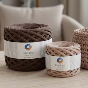 Bomullsgarn till T-shirts 100 m – Välj tjocklek 5–11 mm, tyggarn för virkade väskor, korgar, grovt bomullsgarn