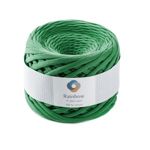 Tshirt crochet yarn , Basket yarn, Bulky yarn, Chunky, stretchy yarn, carpets yarn,  cotton yarn , Green color 7-9 or 5-7 mm, tshirt garn