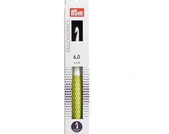 Uncinetto Prym. Manico ergonomico, misura 6 mm. Manico colorato