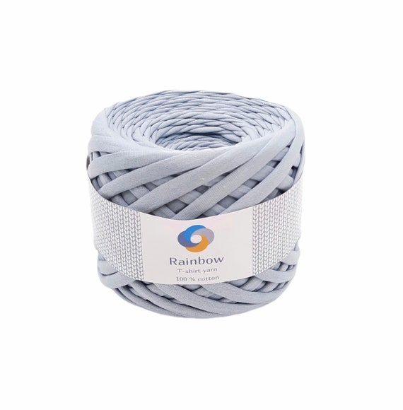 T-shirt Yarn for Crocheting Bags, Baskets, Carpets, Macrame, Gray Color 7-9  or 5-7 Mm Thickness 