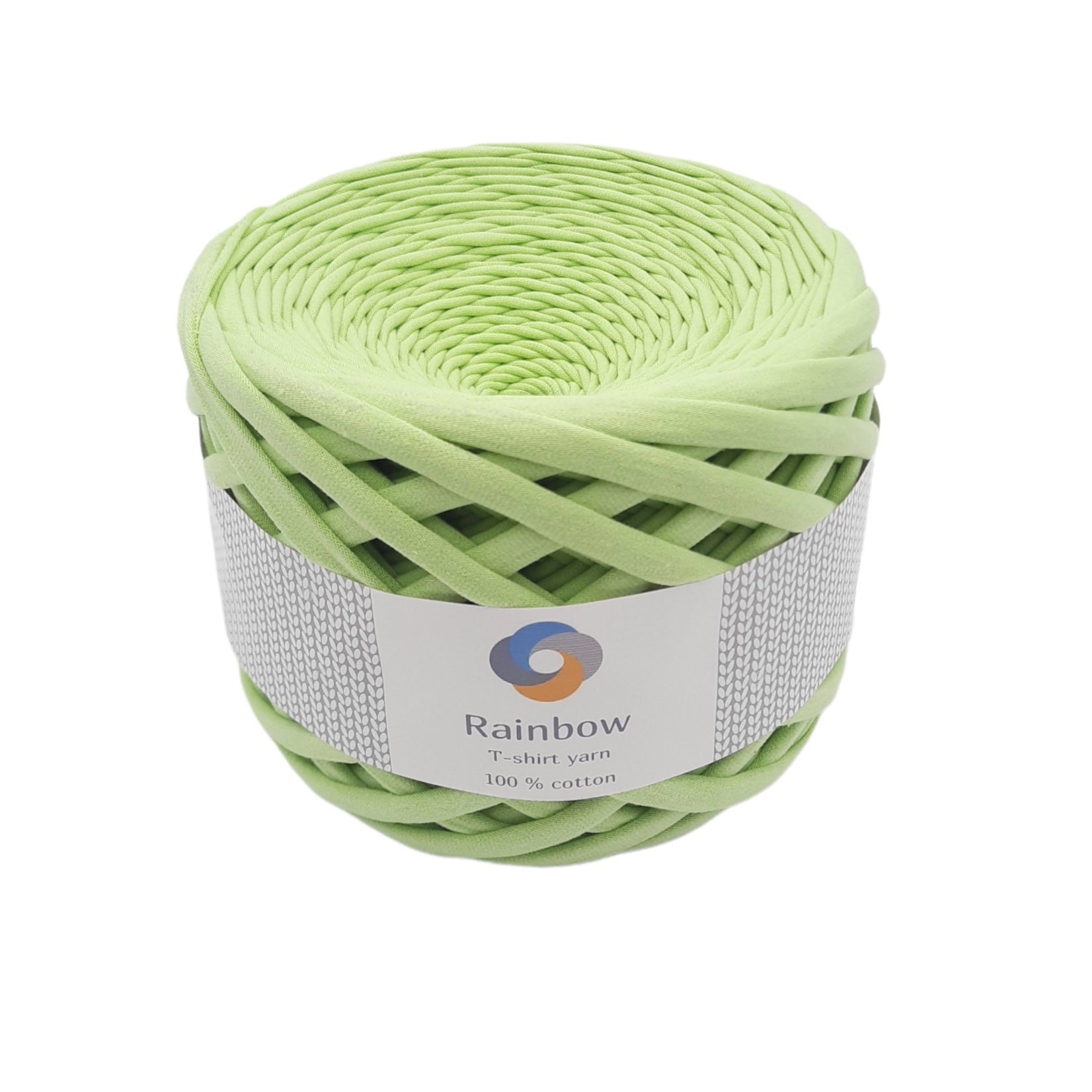 Tshirt Crochet Yarn. Yarn for Bags, Baskets, Carpets,rugs. Macrame,knitting  Cotton Yarn. Green Pistachio Color 7-9 or 5-7 Mm Thickness 