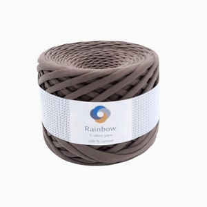 Chocolate Brown T-Shirt Yarn: Bulky Cotton Crochet Ribbon