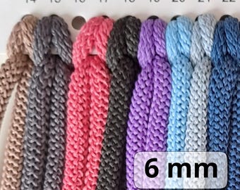Cordón de macramé de 6 mm con núcleo. Cordón de poliéster. Cordón de punto. Cordón de crochet. Hilo textil. Cordón trenzado. Cordón de punto. Cordón de abalorios.