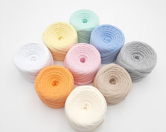 Set di filati all&#39;uncinetto in camicia, filato a maglia da cesto, filato Trapillo, 9 matasse totali 243 iarde, colore nudo, filato elastico, decorazioni per la casa all&#39;uncinetto