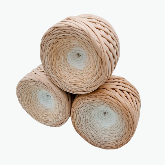 T-shirt Ombre Brown Yarn for Crocheting Bags, Baskets, Carpets, Macrame,  100 M 109 Yards 7-9 Mm. 