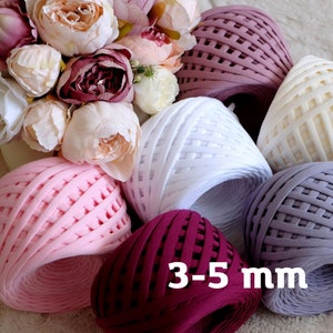 Tshirt crochet yarn, knitted cotton yarn.Streching yarn, Bag yarn, 3-5 mm 50 meters