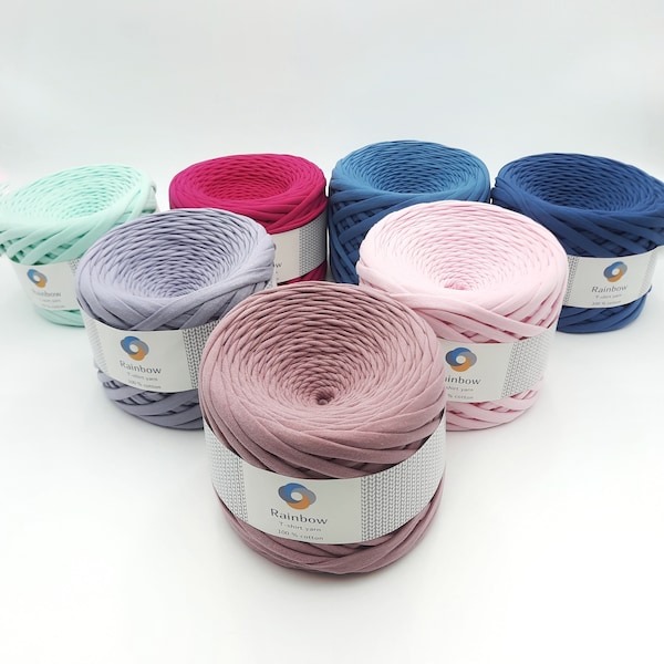 Tshirt crochet yarn. Cotton yarn, Jersey Yarn , Ribbon yarn,Yarn for bags, Basket yarn, Rug yarn, Chunky yarn, Fabric knitting yarn, Textile