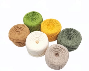 Set di filati per magliette. 6 gomitoli da 25 metri ciascuno. 150 metri in totale. Filato tessile per uncinetto. Filato lavorato a maglia per cestino. Filato per borsa all&#39;uncinetto