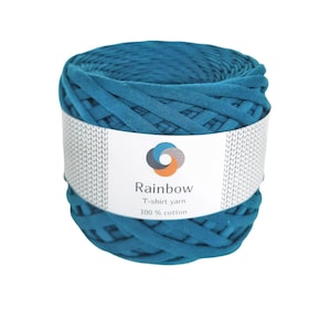 Filato per magliette per uncinetto di borse. Filato per cestino lavorato a maglia. Filato di cotone per uncinetto. Filato Trapillo. Filato Jersey. Filato per tappeti. Colore acquamarina
