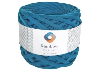 Aquamarine T-Shirt Yarn: Chunky Cotton Jersey for Crochet Rugs