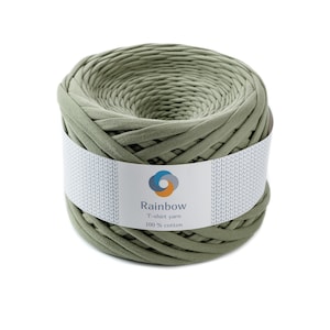 Tshirt  yarn for crochet bags. Textile yarn, Chunky yarn, Bulky yarn. Basket yarn, cotton yarn, Green ( moss) color 7-9 or 5-7 mm Thickness