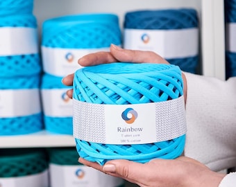 Turquoise T-Shirt Yarn: Chunky Cotton Jersey for Rugs & Crafts