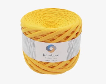 Yellow T-Shirt Yarn: Bulky Organic Cotton Crochet Knitting Yarn